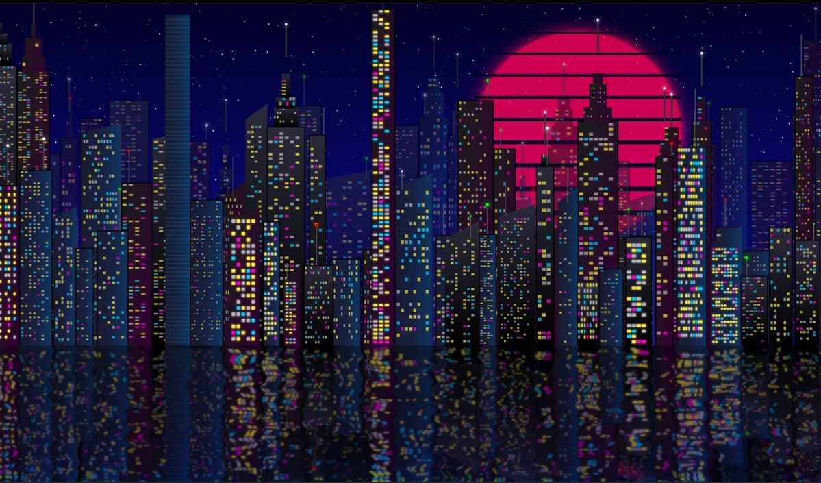 New York skyline SVG single-HTML scene