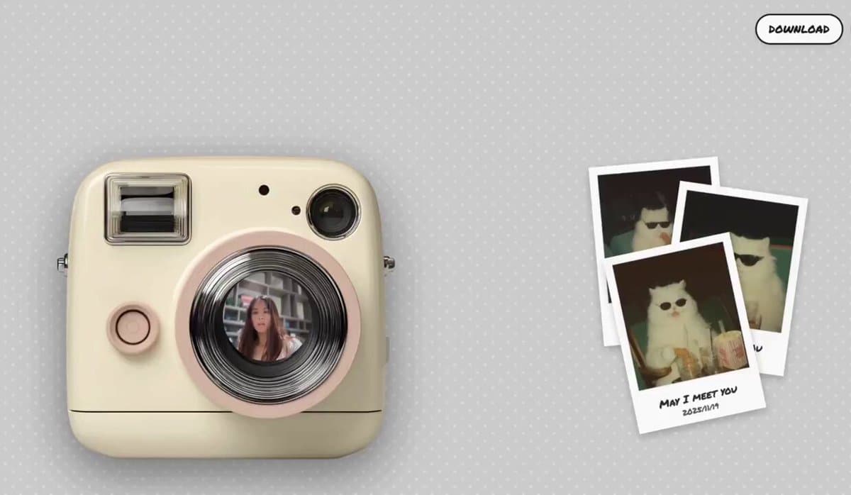 Retro Polaroid-style camera web app