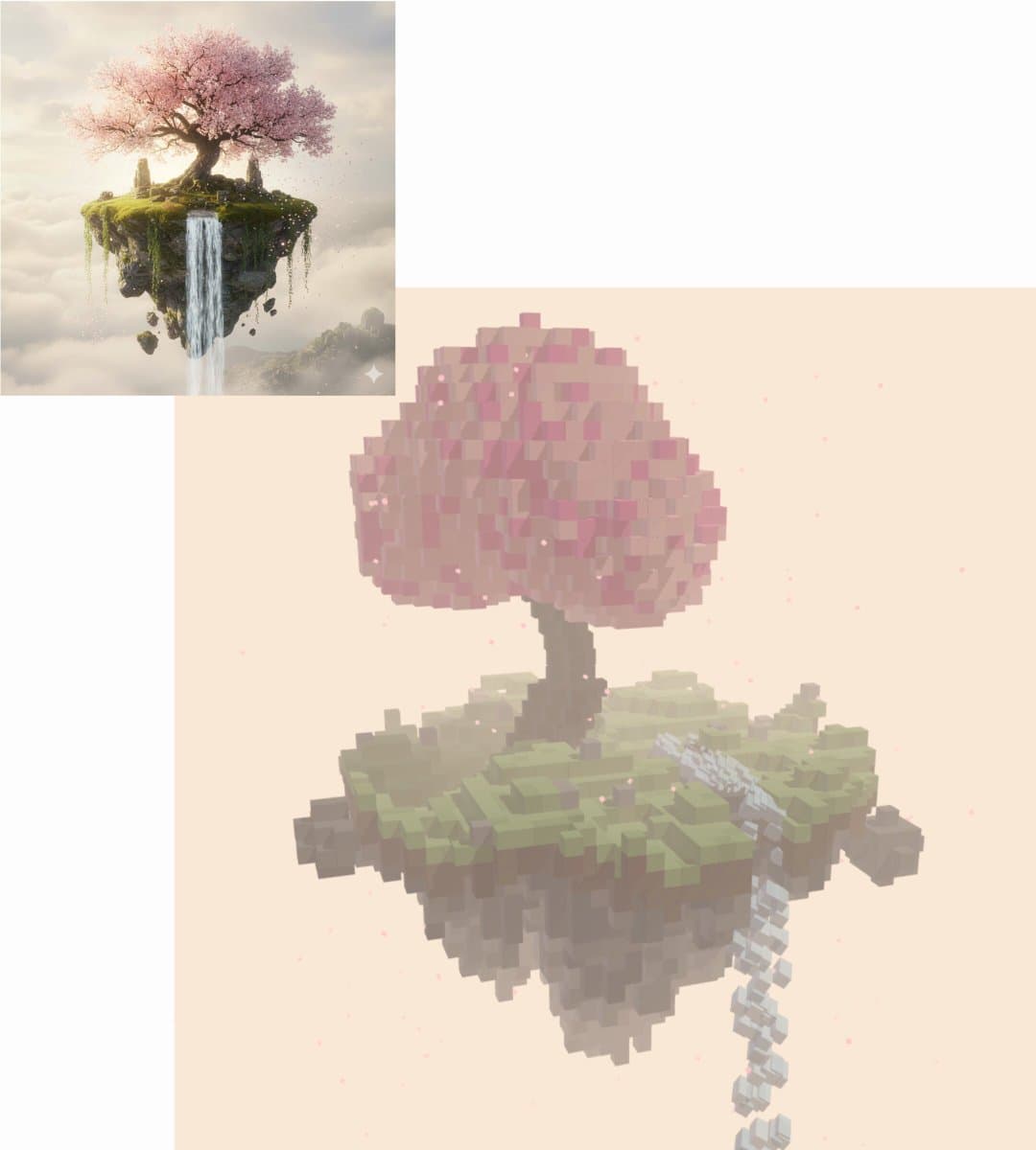 Voxel art threejs scene generation prompt from image