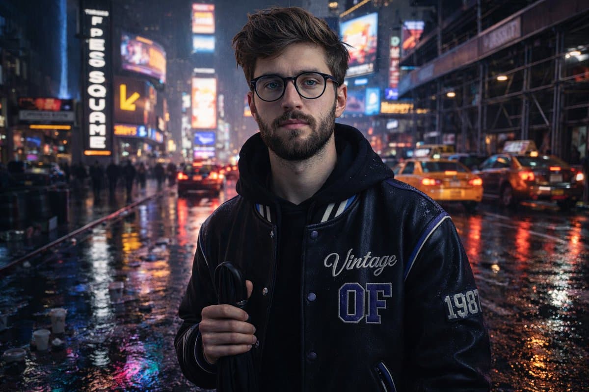 Complex Structured Prompt for Rainy Times Square Scene with Detailed Subject Description