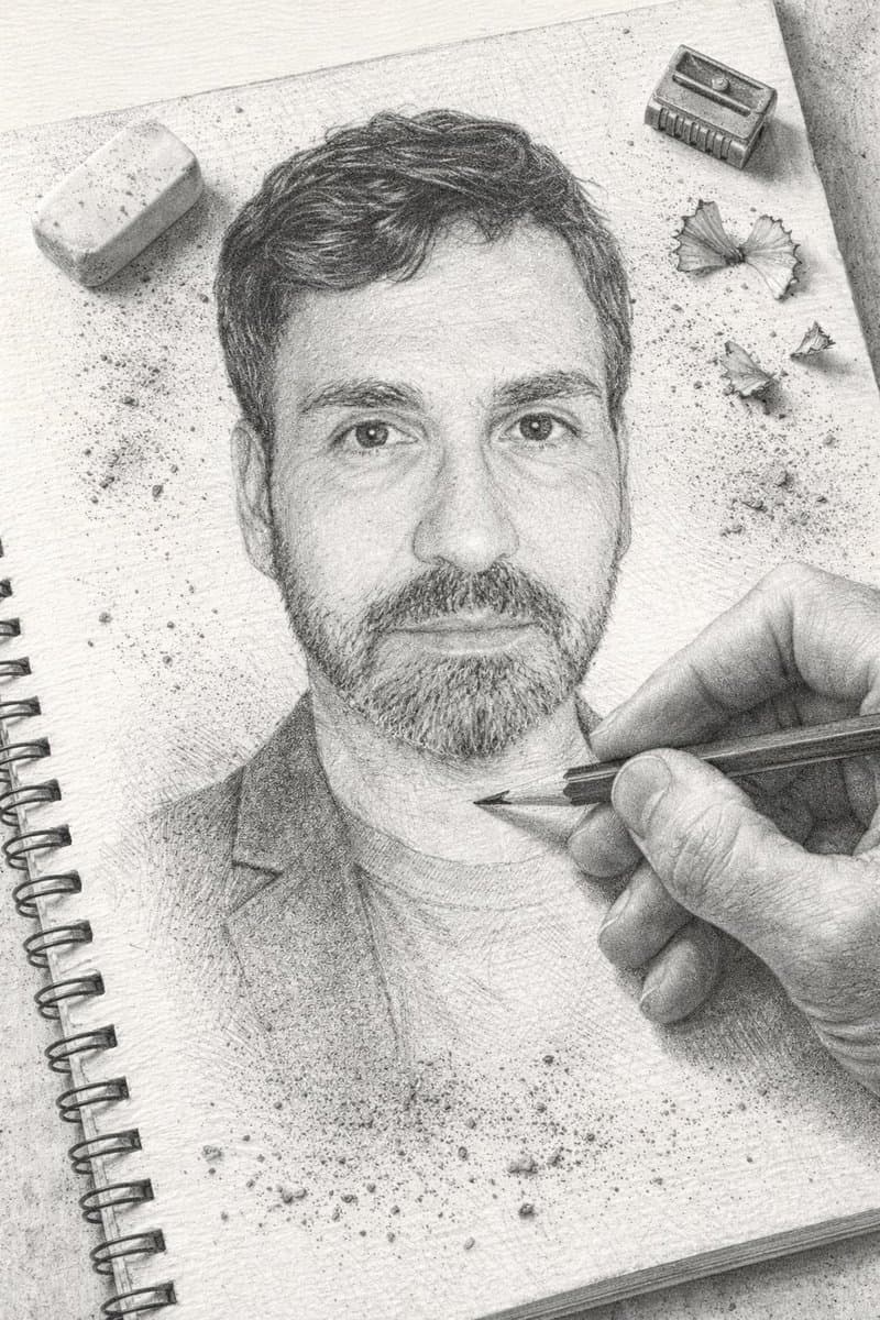Ultra-Detailed 3D Graphite Sketch