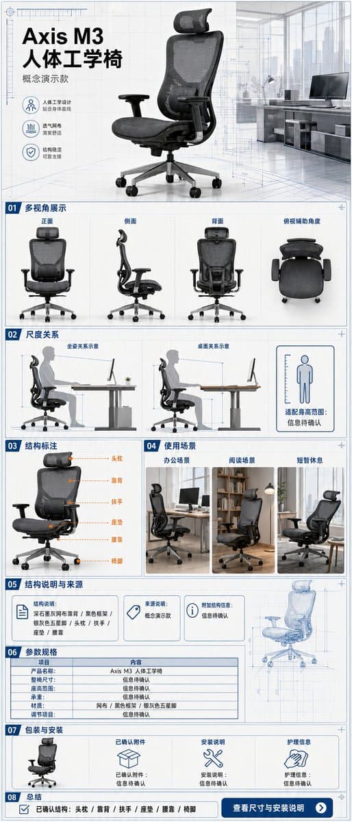 Ergonomic Office Chair E-commerce Mobile Detail Page