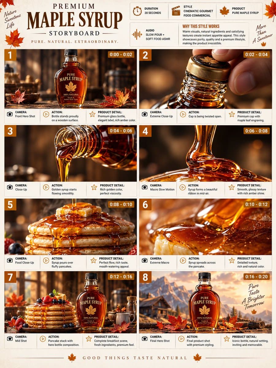 Maple Syrup Commercial Storyboard