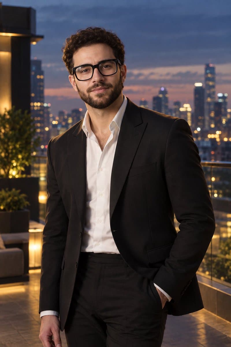 Sophisticated Man Rooftop Portrait
