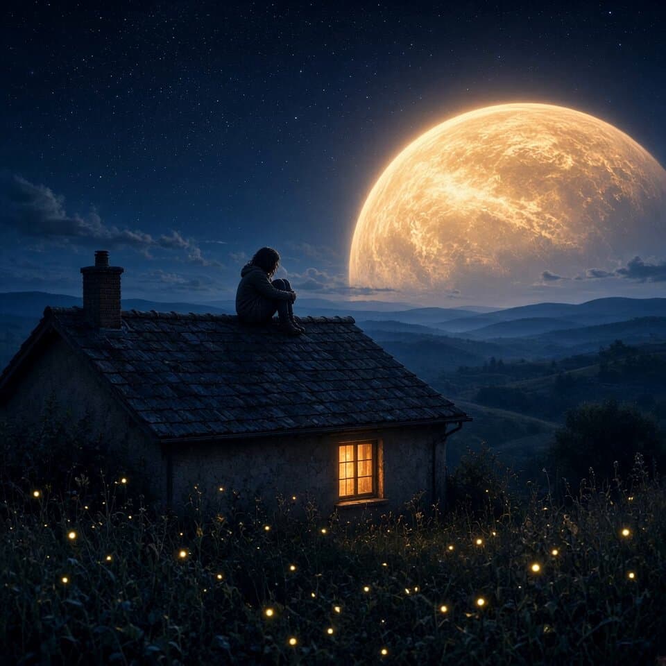 Cosmic Girl on Roof Prompt