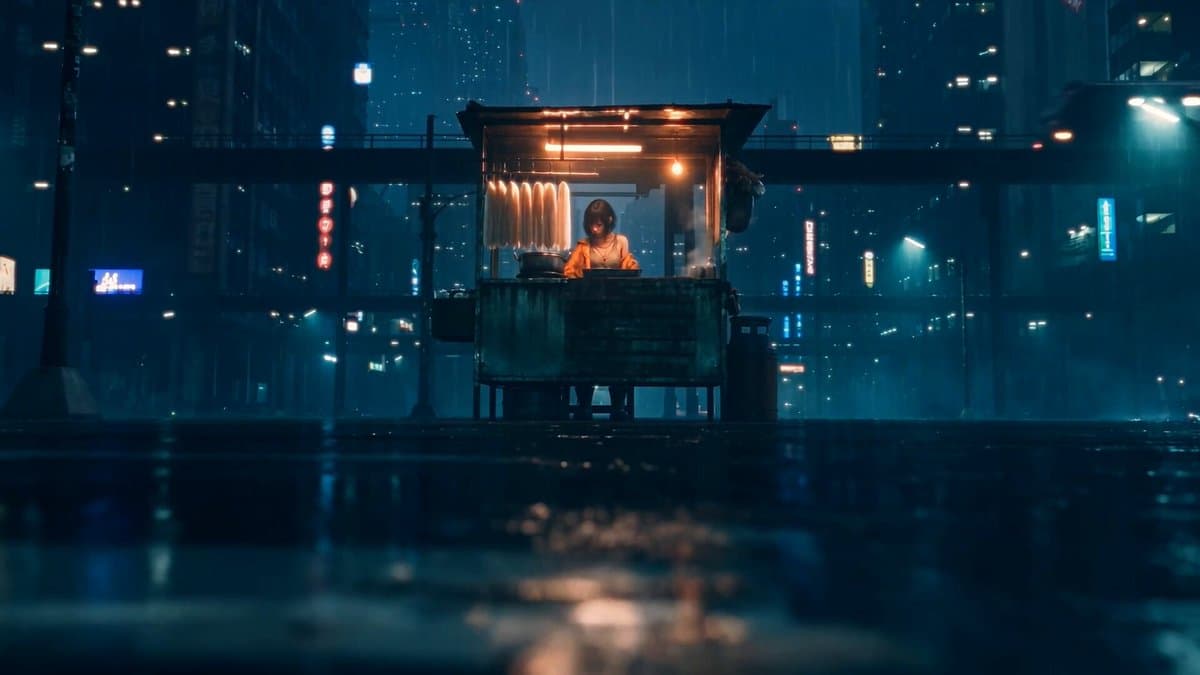 Cyberpunk Pho Stall Anime Video
