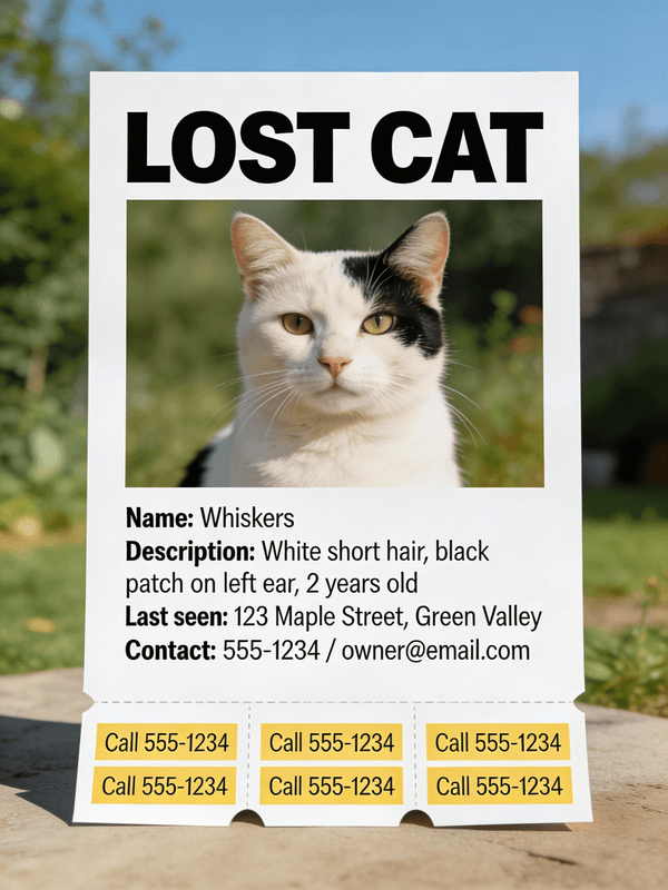 Effective 'Lost Cat' Flyer