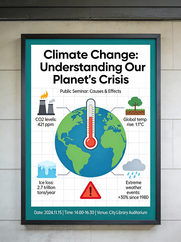 Informative Climate Change Seminar Poster