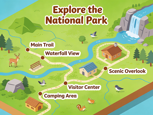 Isometric National Park Map