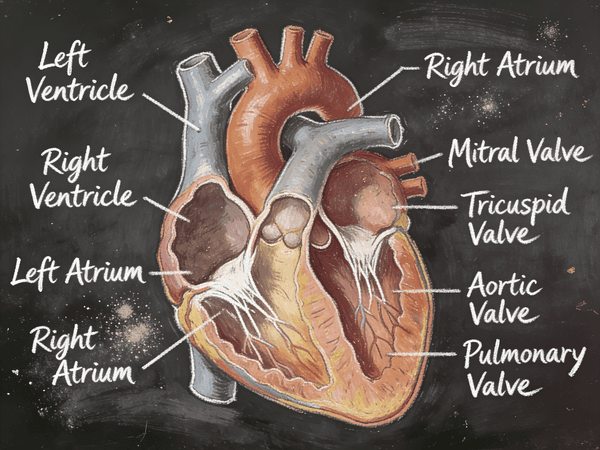Vintage Chalkboard Heart Anatomy