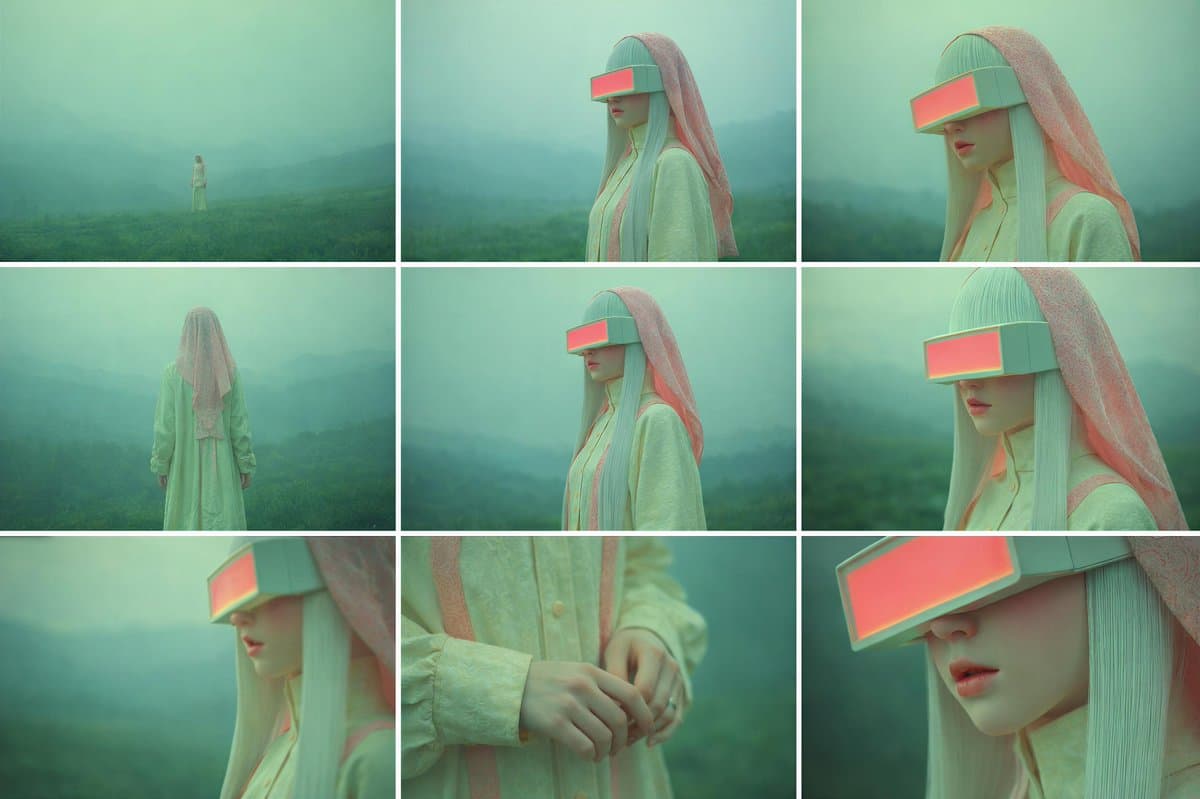 Cinematic Contact Sheet Generation from Reference Image Prompt