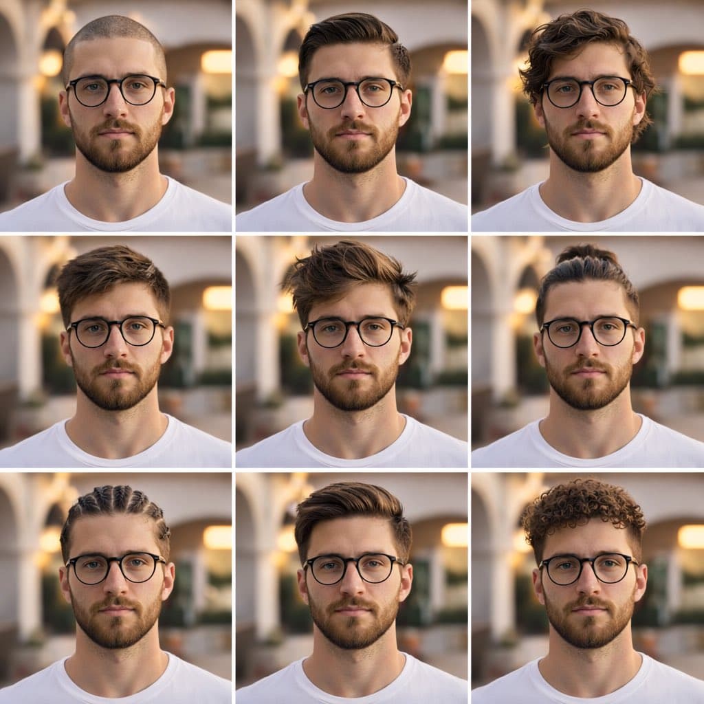 Aesthetic Hairstyle Comparison Grid
