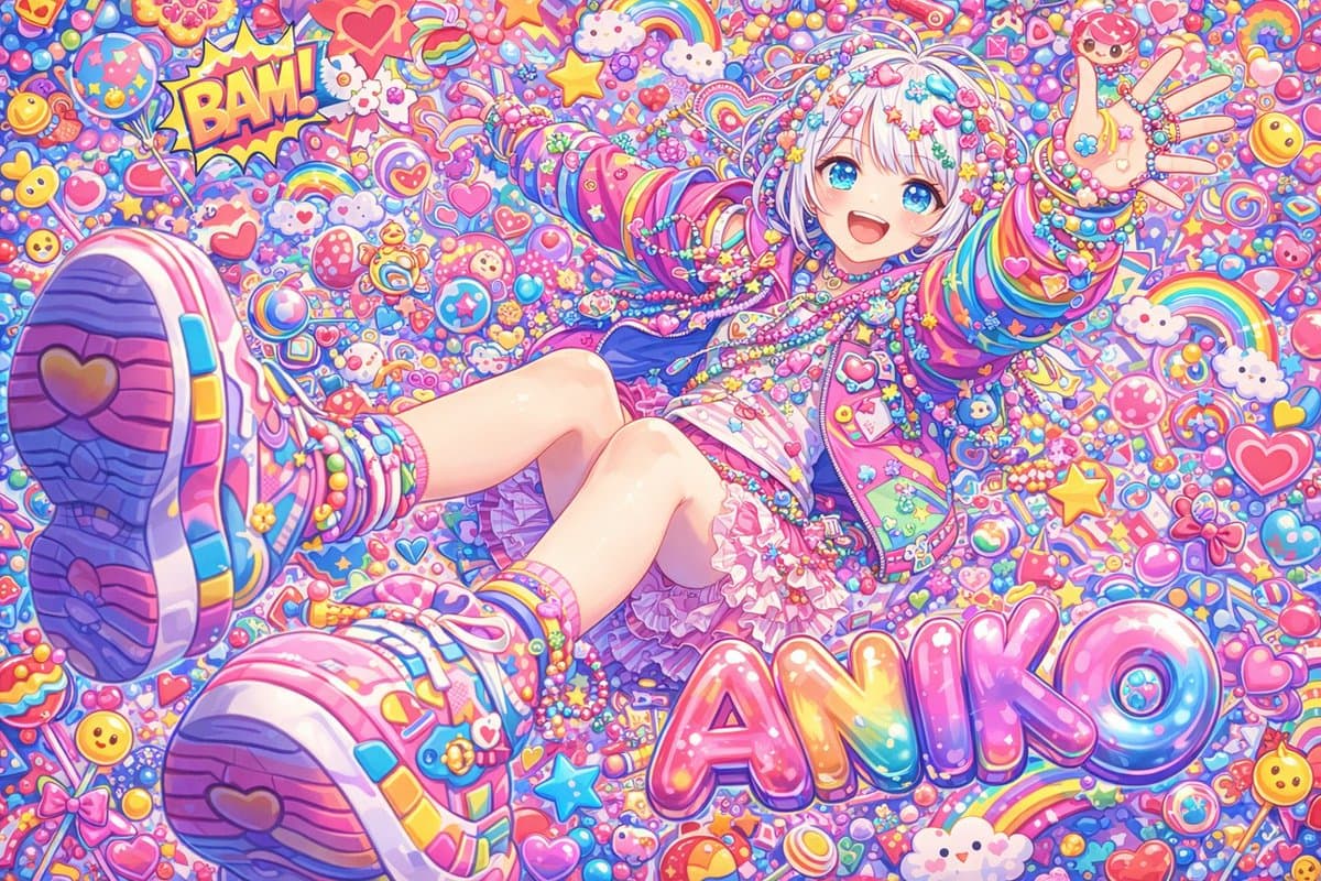 Harajuku Decora Pop Art Poster of Aniko (Detailed)