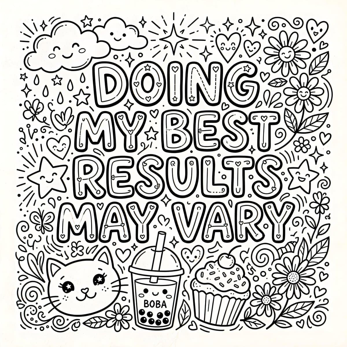 Whimsical Coloring Page Illustration