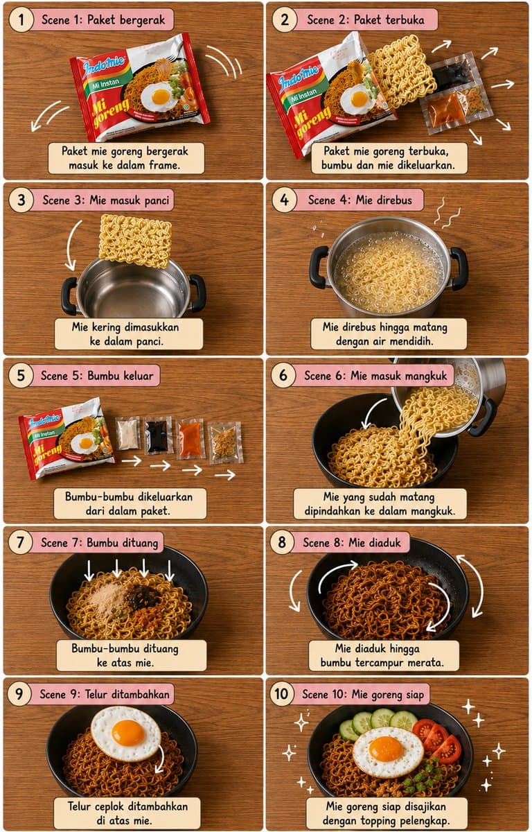 Editorial Cooking Storyboard Layout