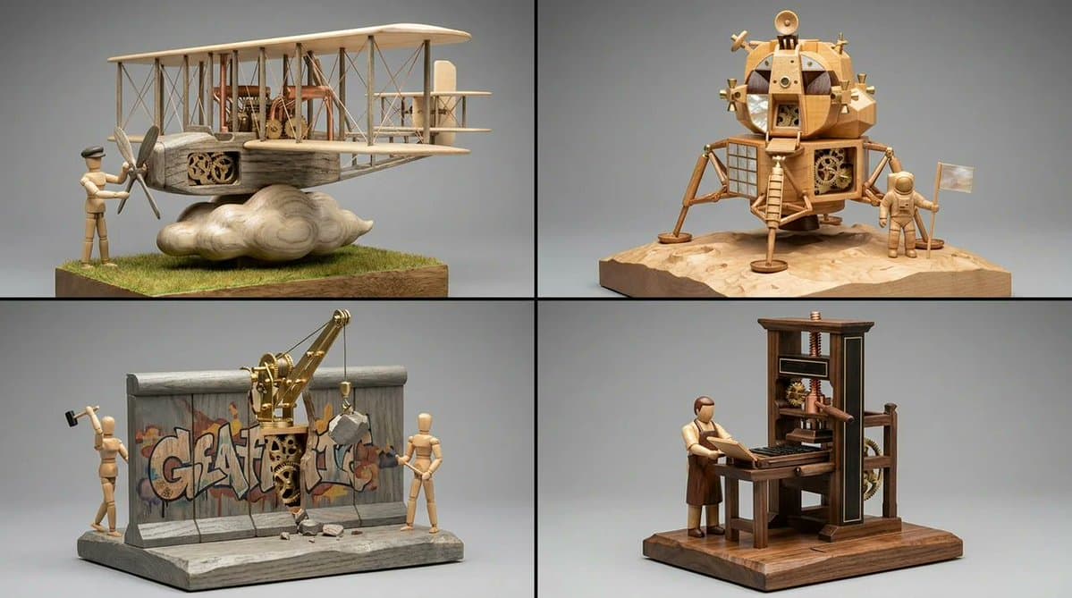 Woodpunk Kinetic Sculpture Automaton