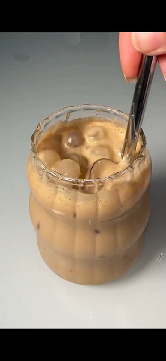 E-commerce Main Image - Stirred Iced Honey Latte Close-Up