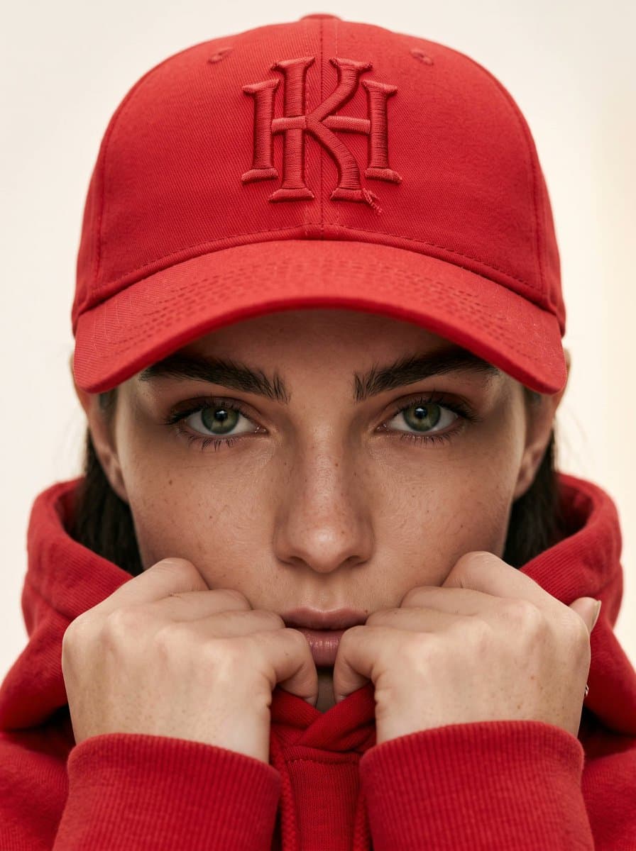 E-commerce Main Image - Tight Red Cap Fashion CloseUp
