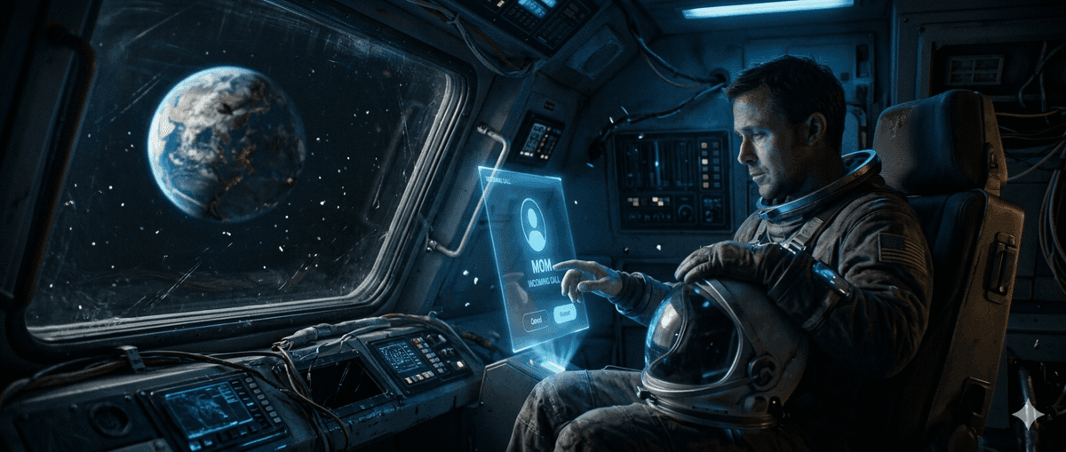 Cinematic Astronaut on Damaged Spacecraft