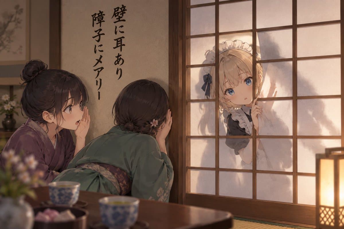 Shoji Door Whispering Anime Scene