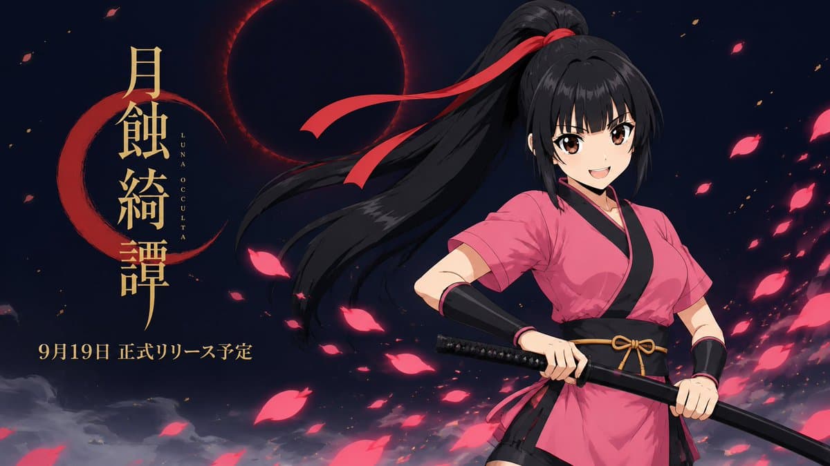 Anime Lunar Eclipse Swordswoman Poster