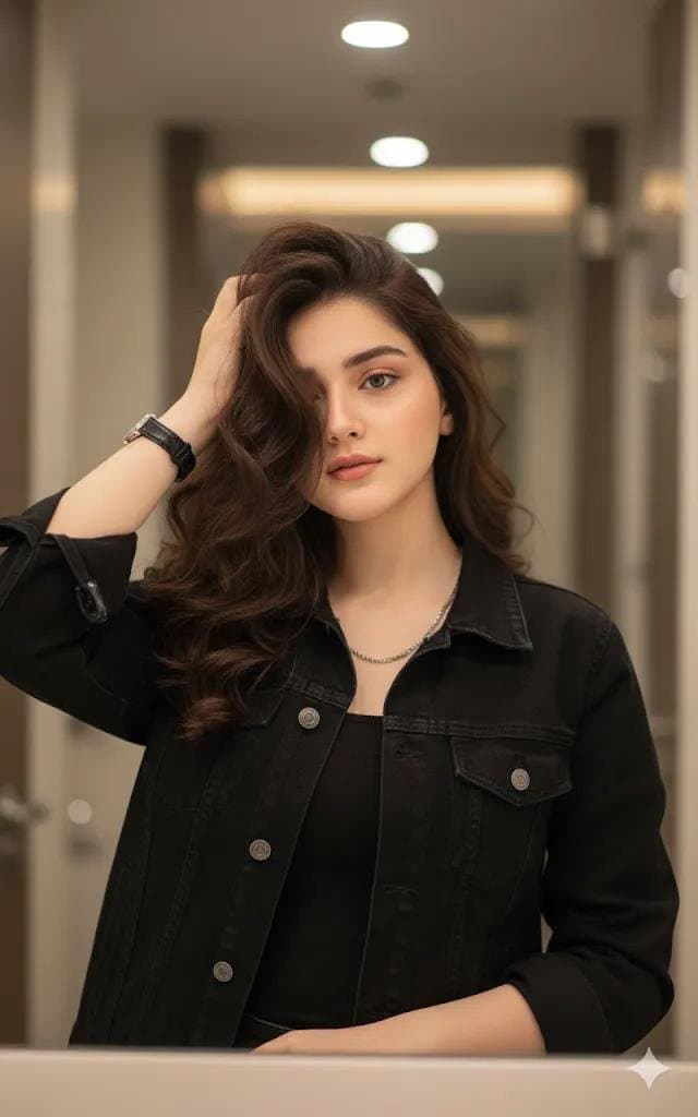 Photorealistic Cinematic Portrait of Woman in Hallway