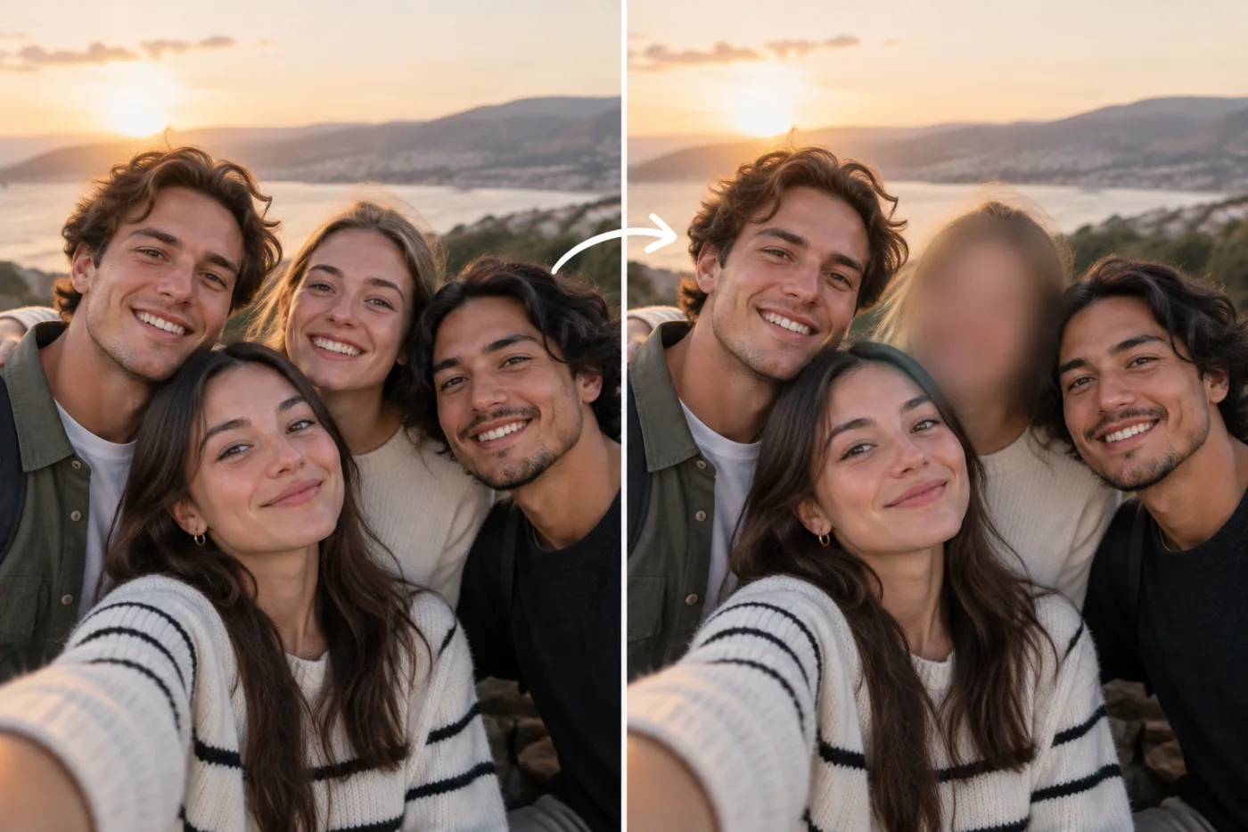 How to Blur a Face in a Photo (Free, In Your Browser): before and after