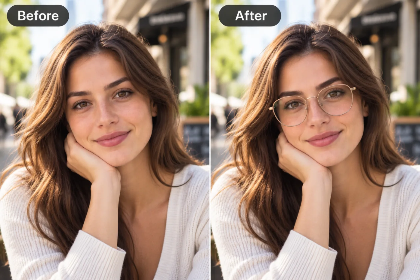 How to Add Text to a Photo (Free, No App): before and after