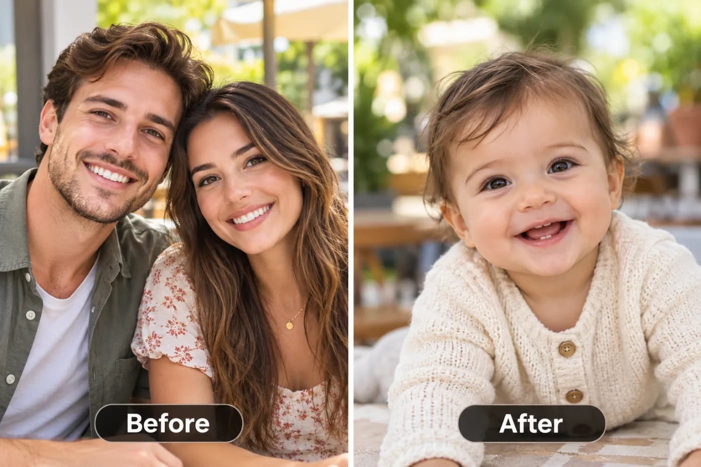 The AI Baby Predictor, and What It Actually Does: before and after