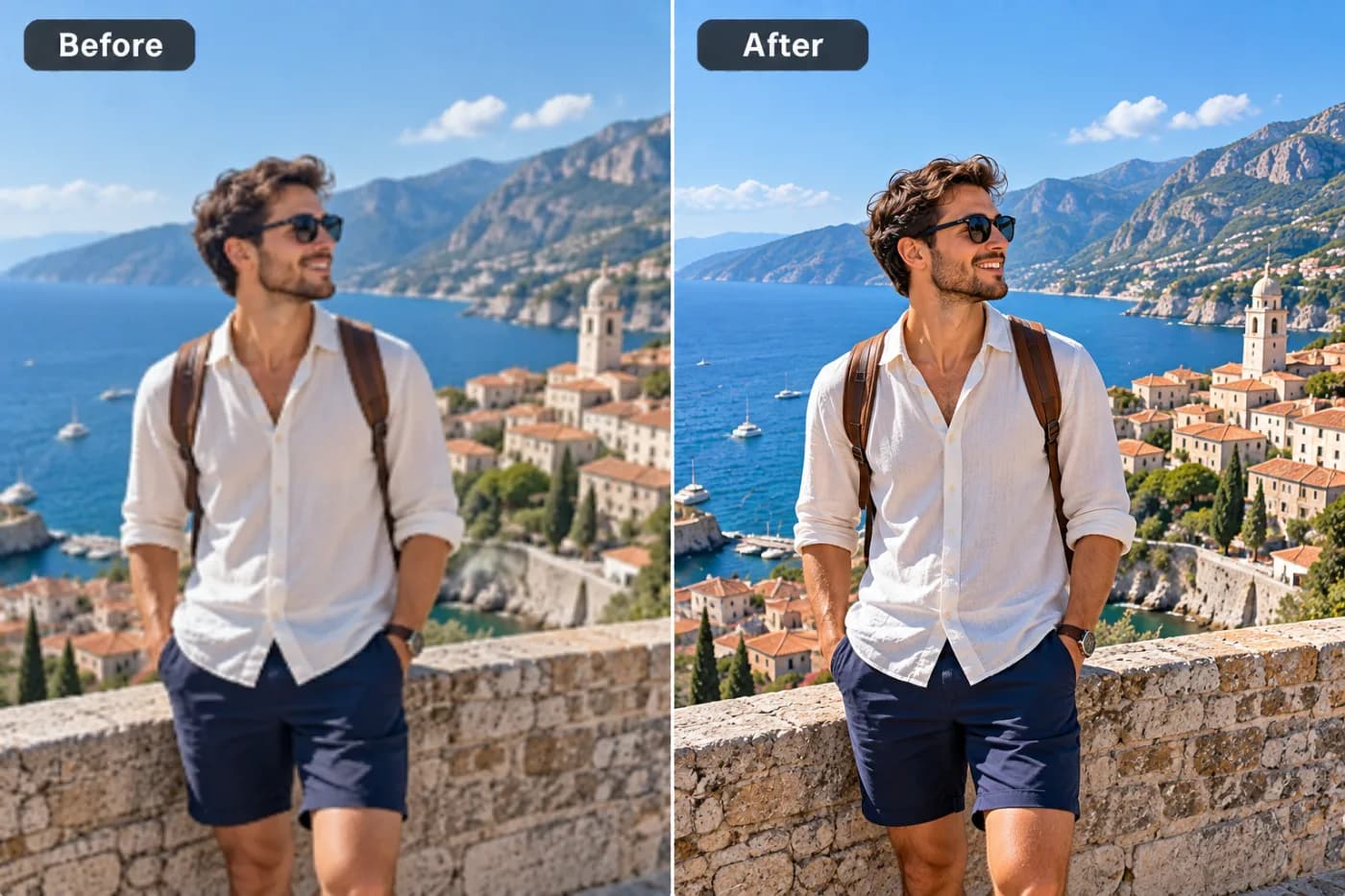 How to Crop a Photo to a Square (1:1, Free): before and after